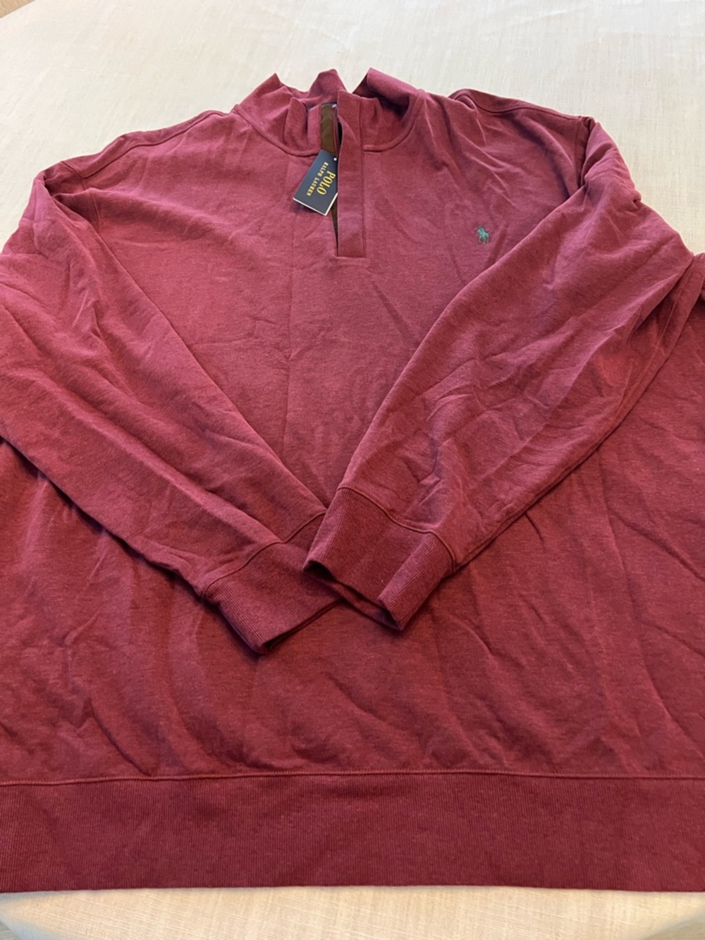 Ralph Lauren Men's Maroon Half-Zip Pullover Sweater